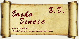 Boško Dinčić vizit kartica